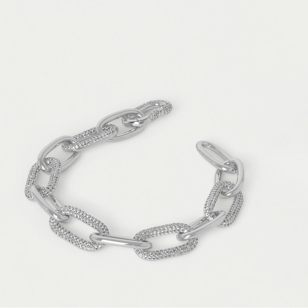 Dean Davidson Solene Pavé Link Bracelet in Silver and Cubic Zirconia